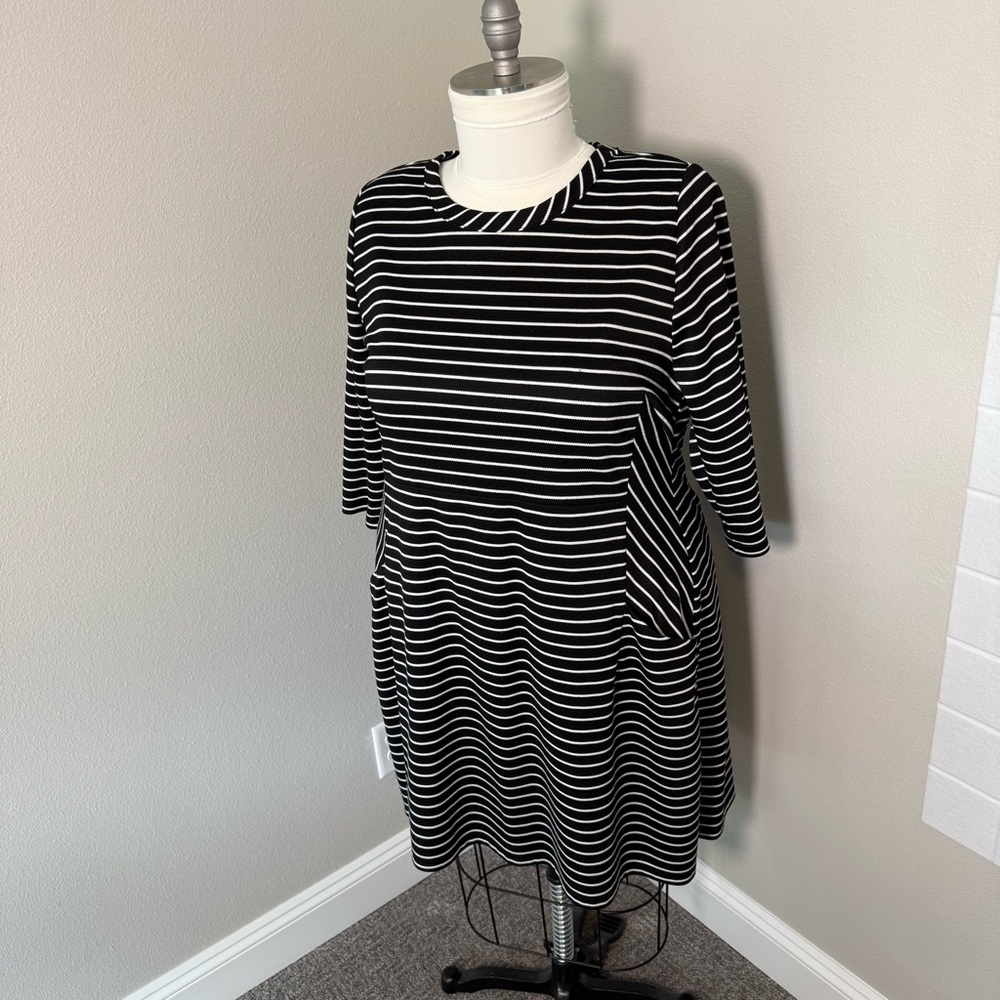 Striped Black and White Women's Dress